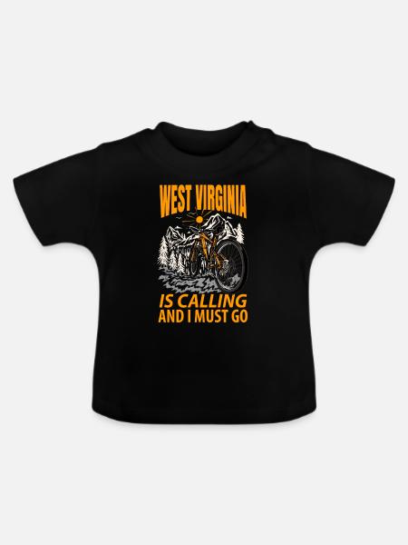 Reisendes West Virginia geschenk - Baby Bio-T-Shirt mit Rundhals - Schwarz