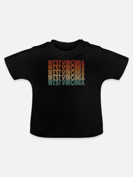 West Virginia Travels Geschenk - Baby Bio-T-Shirt mit Rundhals - Schwarz