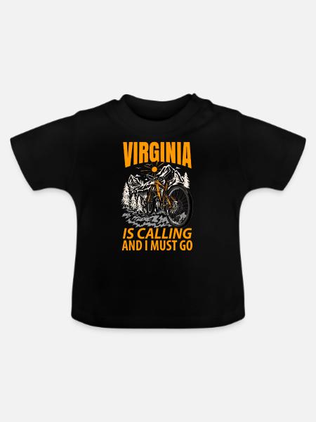 Virginia Abenteurer Geschenk - Baby Bio-T-Shirt mit Rundhals - Schwarz