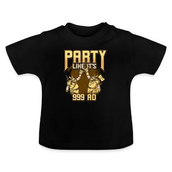 Norse Viking Mythology Design for Viking Warriors - Baby Organic T-Shirt with Round Neck - black - Front