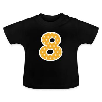 Numéro huit - T-shirt bio col rond Bébé - noir - Devant