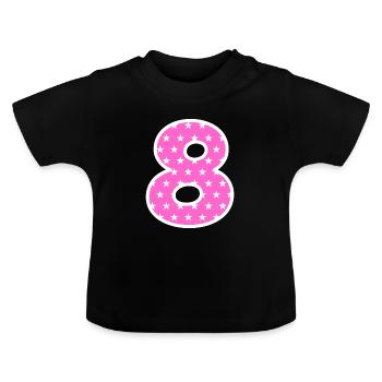 Huit - T-shirt bio col rond Bébé - noir - Devant