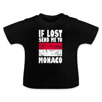 Drapeau de Monaco - T-shirt bio col rond Bébé - noir - Devant