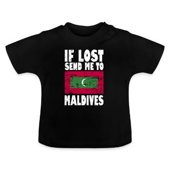 Drapeau des Maldives - T-shirt bio col rond Bébé - noir - Devant