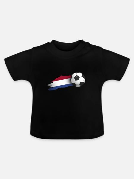 Niederlande Fußball Geschenk - Baby Bio-T-Shirt mit Rundhals - Schwarz