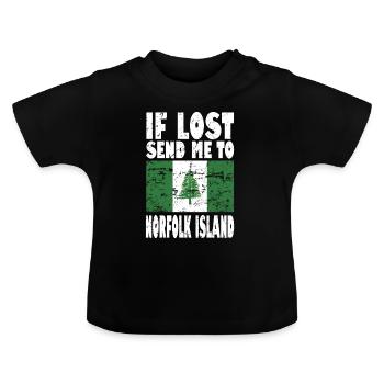 Norfolk Island Flag Saying - Baby Organic T-Shirt with Round Neck - black - Front