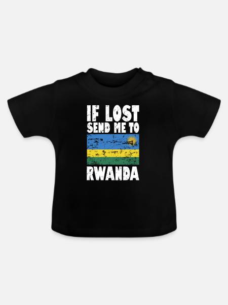 Rwanda Flagge Spruch - Baby Bio-T-Shirt mit Rundhals - Schwarz