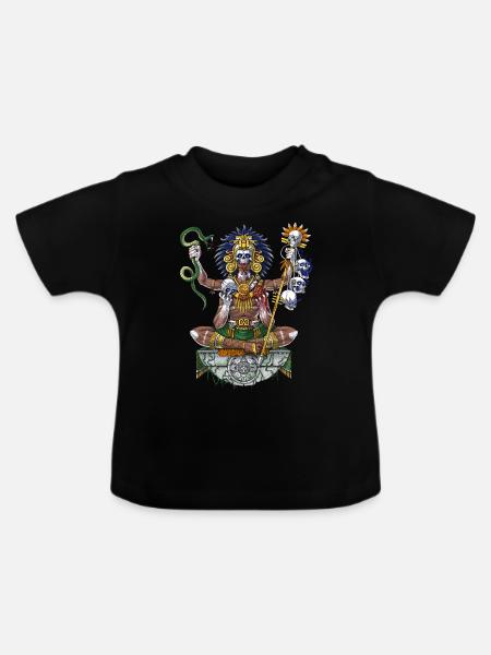 Aztekischer Kriegerschamane - Baby Bio-T-Shirt mit Rundhals - Schwarz