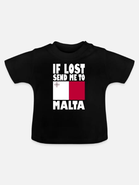 Malta Flagge Spruch - Baby Bio-T-Shirt mit Rundhals - Schwarz