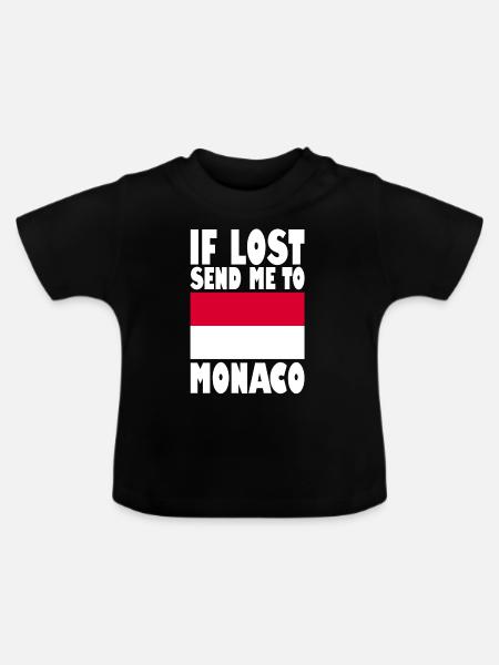 Monaco Flagge Spruch - Baby Bio-T-Shirt mit Rundhals - Schwarz