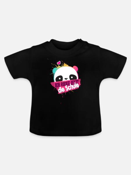 Endlich Schulkind, Einschulung - Baby Bio-T-Shirt mit Rundhals - Schwarz