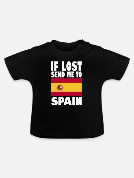 Spanien Flagge Spruch - Baby Bio-T-Shirt mit Rundhals - Schwarz