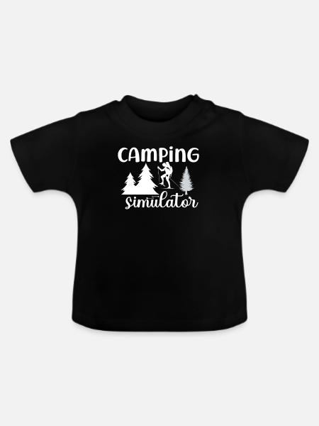 Camping Simulator - Baby Bio-T-Shirt mit Rundhals - Schwarz