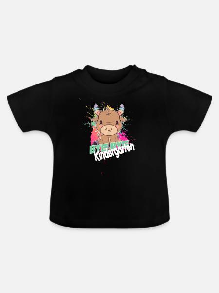 Endlich Schulkind, Einschulung - Baby Bio-T-Shirt mit Rundhals - Schwarz