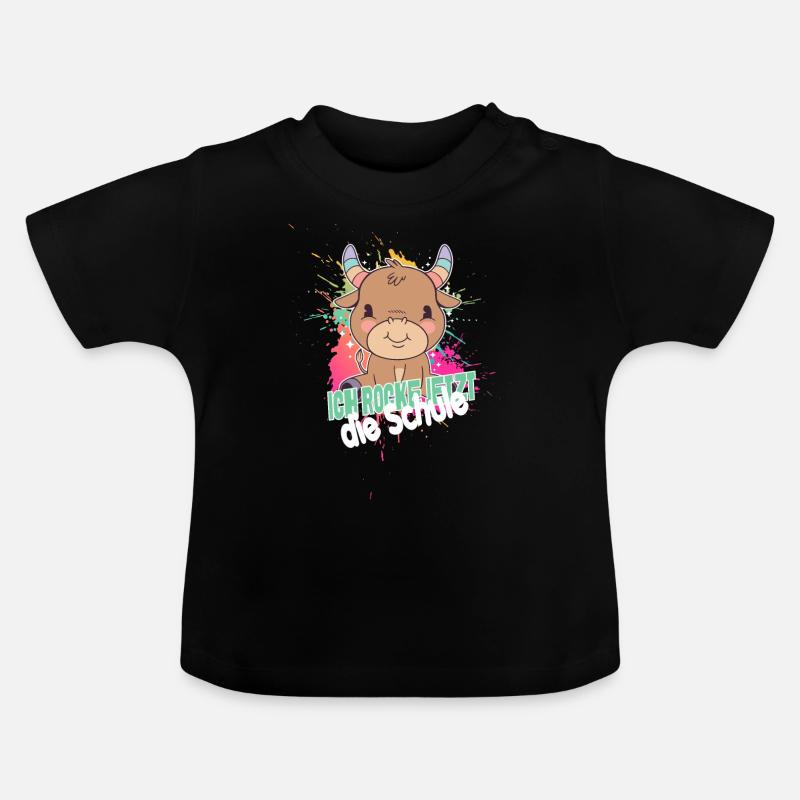 Endlich Schulkind, Einschulung - Baby Bio-T-Shirt mit Rundhals - Schwarz