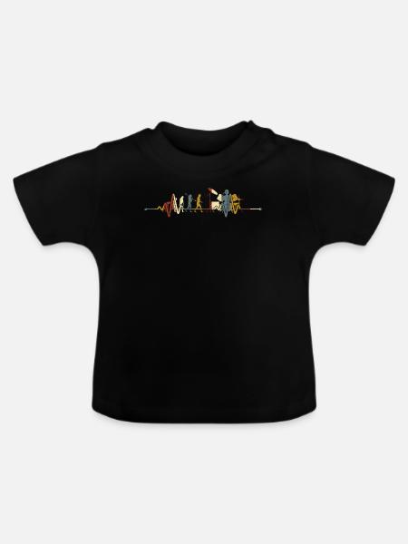 Retro Schlagzeuger Evolution Drummer - Baby Bio-T-Shirt mit Rundhals - Schwarz