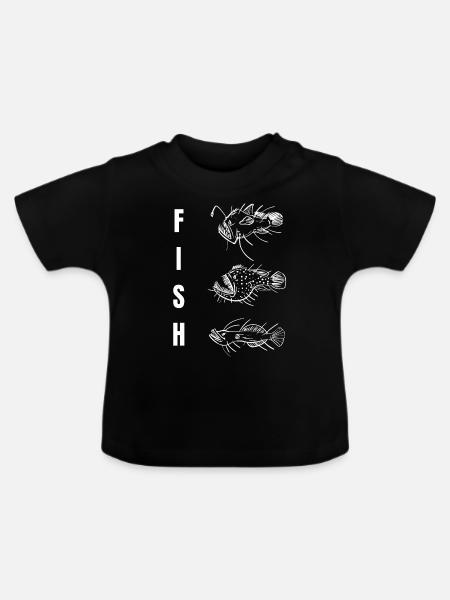 Fisch - Baby Bio-T-Shirt mit Rundhals - Schwarz