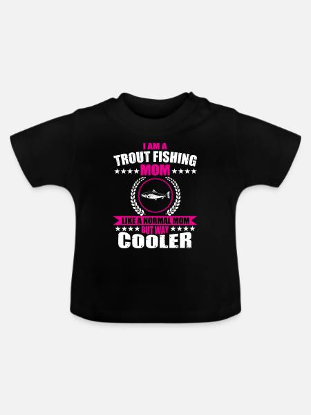 Forellenfischen Mama - Baby Bio-T-Shirt mit Rundhals - Schwarz