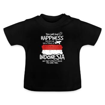 Indonésie - T-shirt bio col rond Bébé - noir - Devant