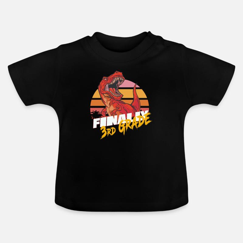 Endlich 3. Klasse, Zweitklässler - T-REX - Baby Bio-T-Shirt mit Rundhals - Schwarz
