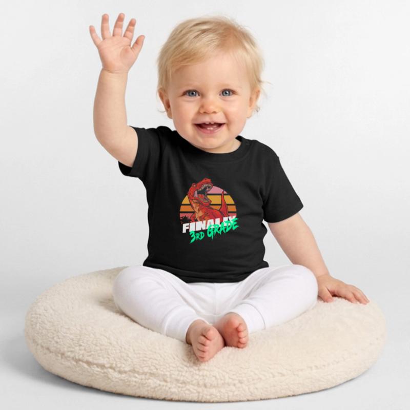 Finally 3rd Grade, Second Grader - T-REX Baby Bio-T-Shirt mit Rundhals