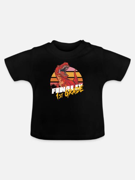 Finally 1st Grade, First Grader - Baby Organic T-Shirt with Round Neck - black