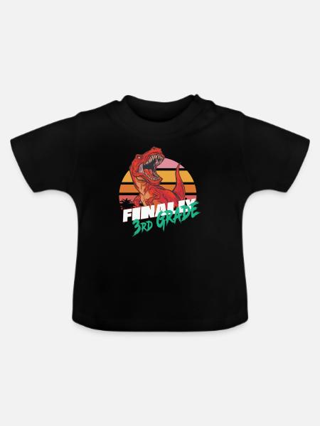 Endlich 3. Klasse, Zweitklässler - T-REX - Baby Bio-T-Shirt mit Rundhals - Schwarz