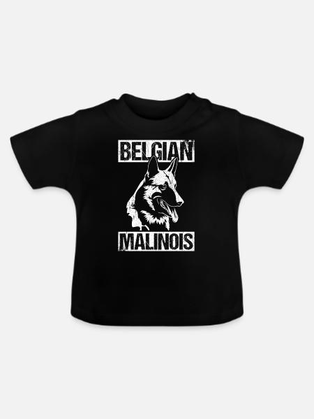 Belgian Malinois Hunde - Baby Bio-T-Shirt mit Rundhals - Schwarz
