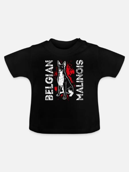 Belgian Malinois Hunde - Baby Bio-T-Shirt mit Rundhals - Schwarz