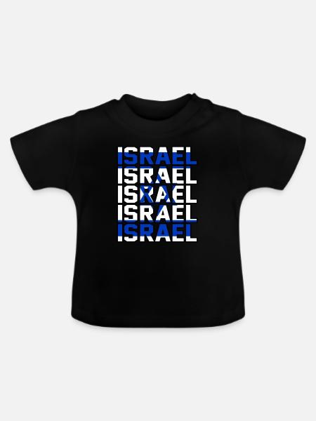 Israel - Baby Bio-T-Shirt mit Rundhals - Schwarz