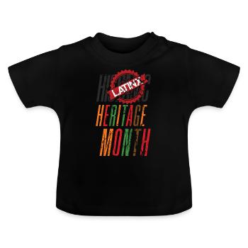 Drapeaux latinos hispaniques Mois du patrimoine hispanique - T-shirt bio col rond Bébé - noir - Devant