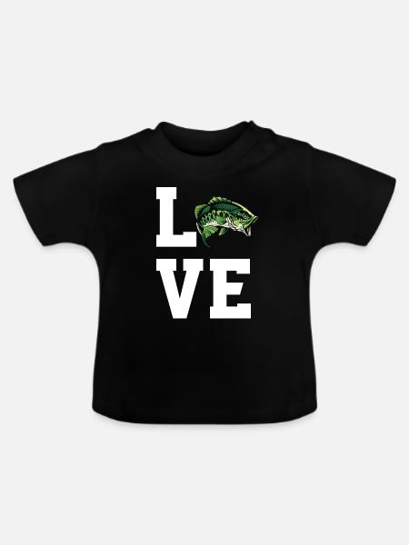 Liebe Barschfischen - Baby Bio-T-Shirt mit Rundhals - Schwarz