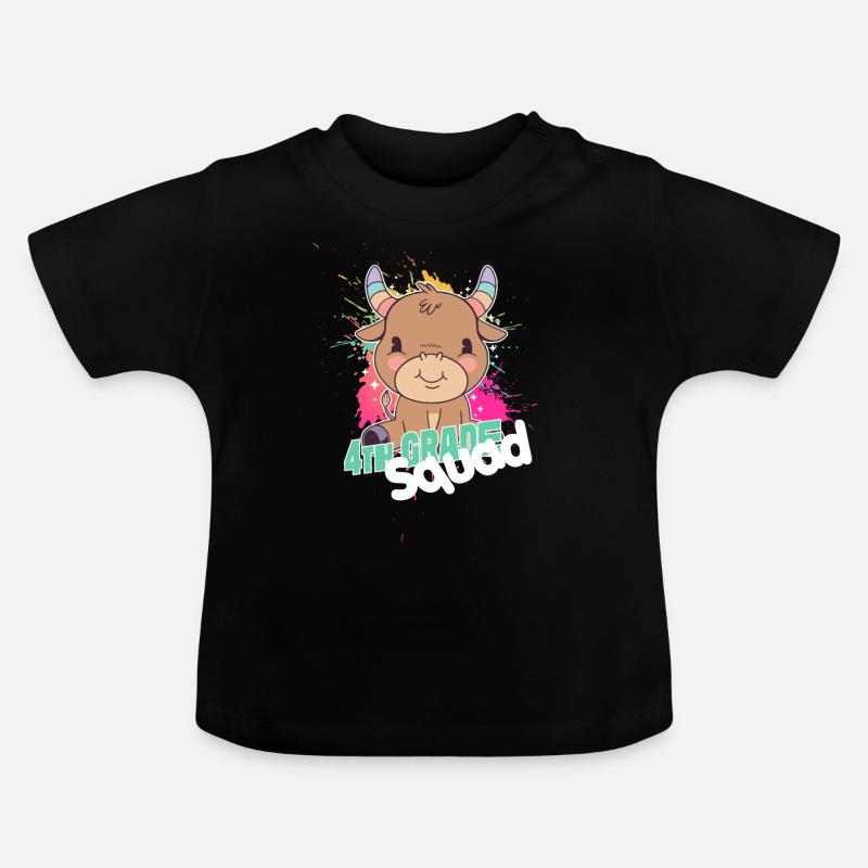 4th Grade Squad, Fourth Grader - Baby Bio-T-Shirt mit Rundhals - Schwarz