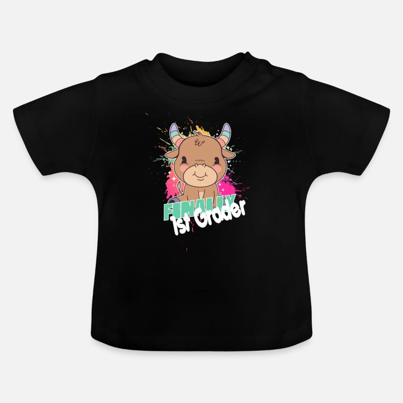 Endlich 1. Klasse, Erstklässler - Baby Bio-T-Shirt mit Rundhals - Schwarz