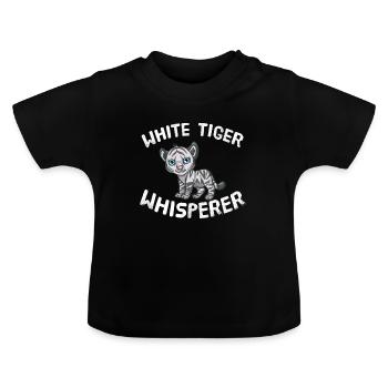 Funny White Tiger Lover White Tiger Whisperer - Baby Organic T-Shirt with Round Neck - black - Front