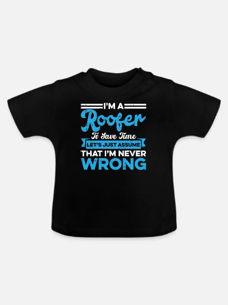 Bauarbeiter Dachdecker Geschenkidee - Baby Bio-T-Shirt mit Rundhals - Schwarz