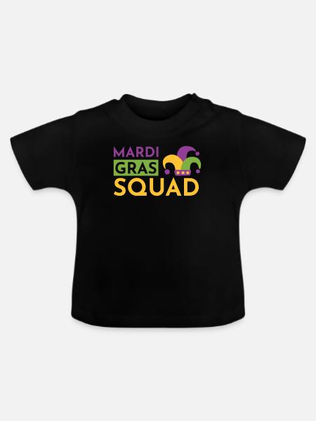 Mardi Gras Squad - Baby Bio-T-Shirt mit Rundhals - Schwarz