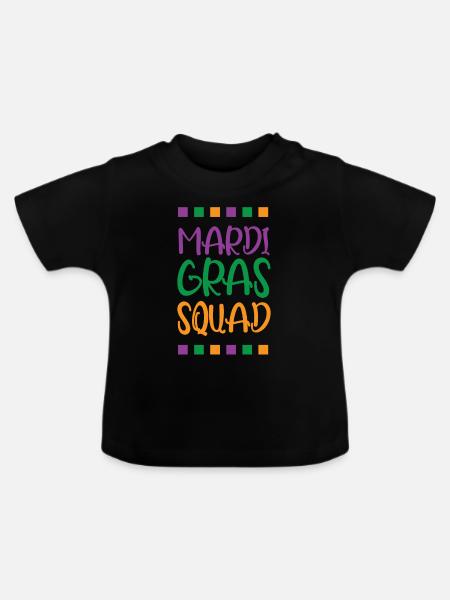 Mardi Gras Squad - Baby Bio-T-Shirt mit Rundhals - Schwarz