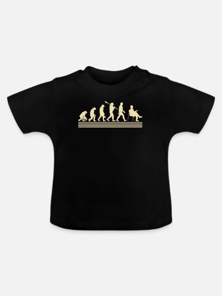 Psychologe Evolution - Baby Bio-T-Shirt mit Rundhals - Schwarz