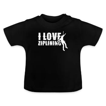 Ich Liebe Ziplining Seilrutsche Zipline Sport - Baby Bio-T-Shirt mit Rundhals - Schwarz - Vorne