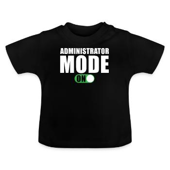 Mode Administrateur activé - T-shirt bio col rond Bébé - noir - Devant