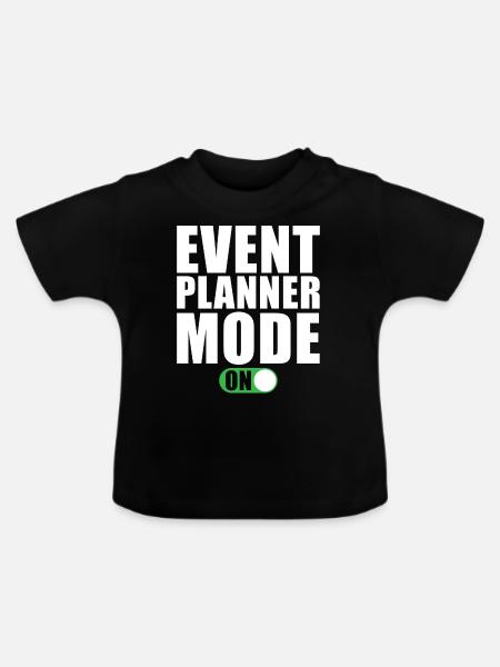 Event Planer Modus Ein - Baby Bio-T-Shirt mit Rundhals - Schwarz