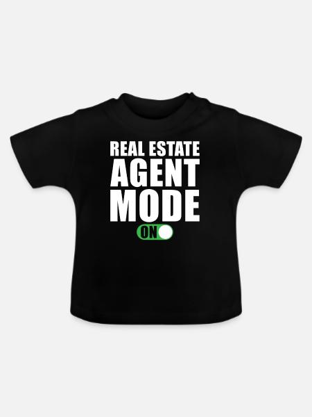 Immobilienmakler Modus an - Baby Bio-T-Shirt mit Rundhals - Schwarz