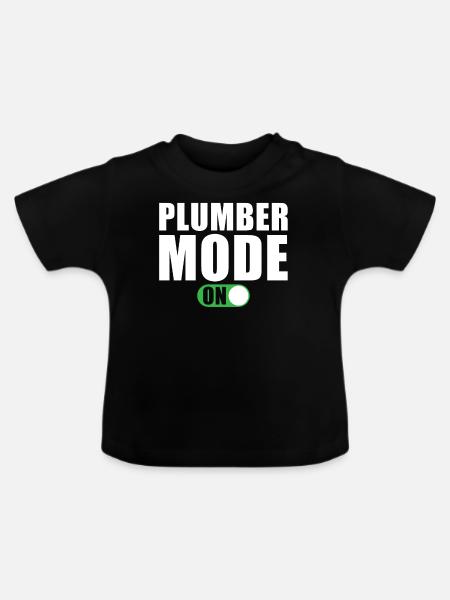 Klempner Modus Ein - Baby Bio-T-Shirt mit Rundhals - Schwarz