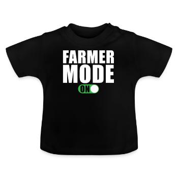 Mode agriculteur activé - T-shirt bio col rond Bébé - noir - Devant