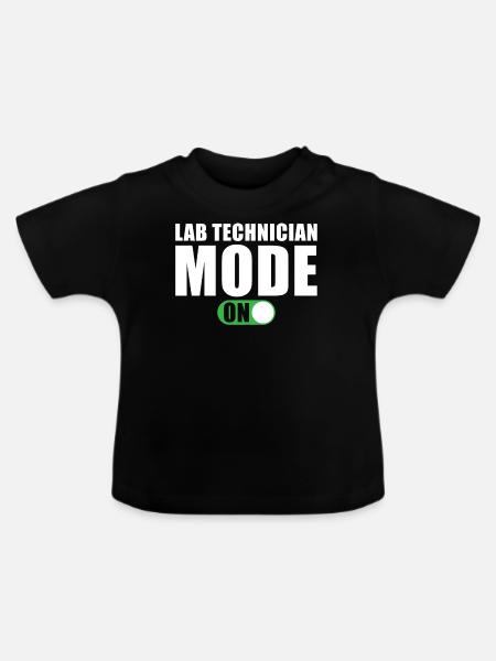 Labortechniker Modus Ein - Baby Bio-T-Shirt mit Rundhals - Schwarz