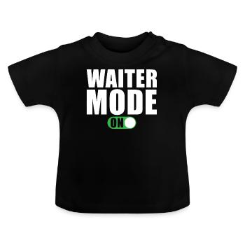 Kellner Modus Ein Bedienung Restaurant - Baby Bio-T-Shirt mit Rundhals - Schwarz - Vorne