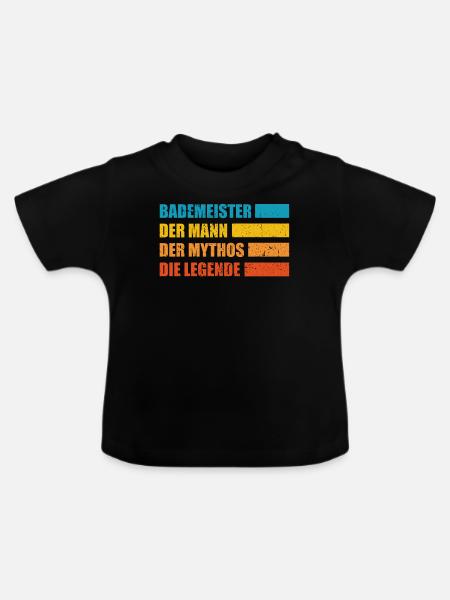Bademeister Rettungsschwimmer Ehemann - Baby Bio-T-Shirt mit Rundhals - Schwarz