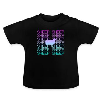 Schaf - Baby Bio-T-Shirt mit Rundhals - Schwarz - Vorne