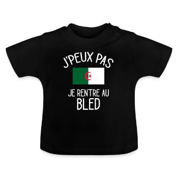 J'Peux Pas Algérie Humour Idée Cadeau Algérien - T-shirt bio col rond Bébé - noir - Devant